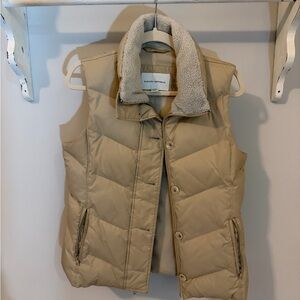 Banana Republic Beige Vest with Sherpa Lining